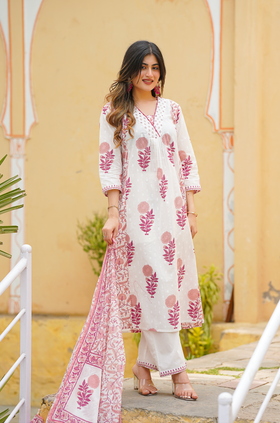 Pink with shades of white