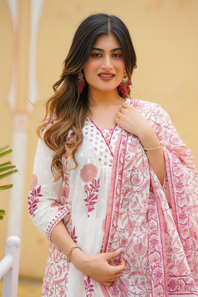 Pink with shades of white