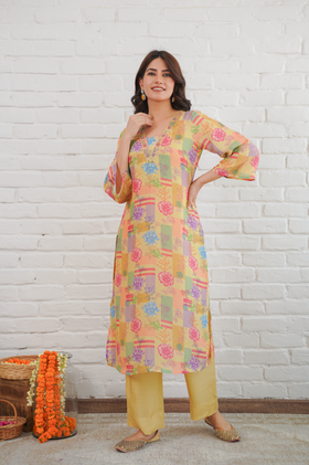 Macaroon Yellow Kurta Set