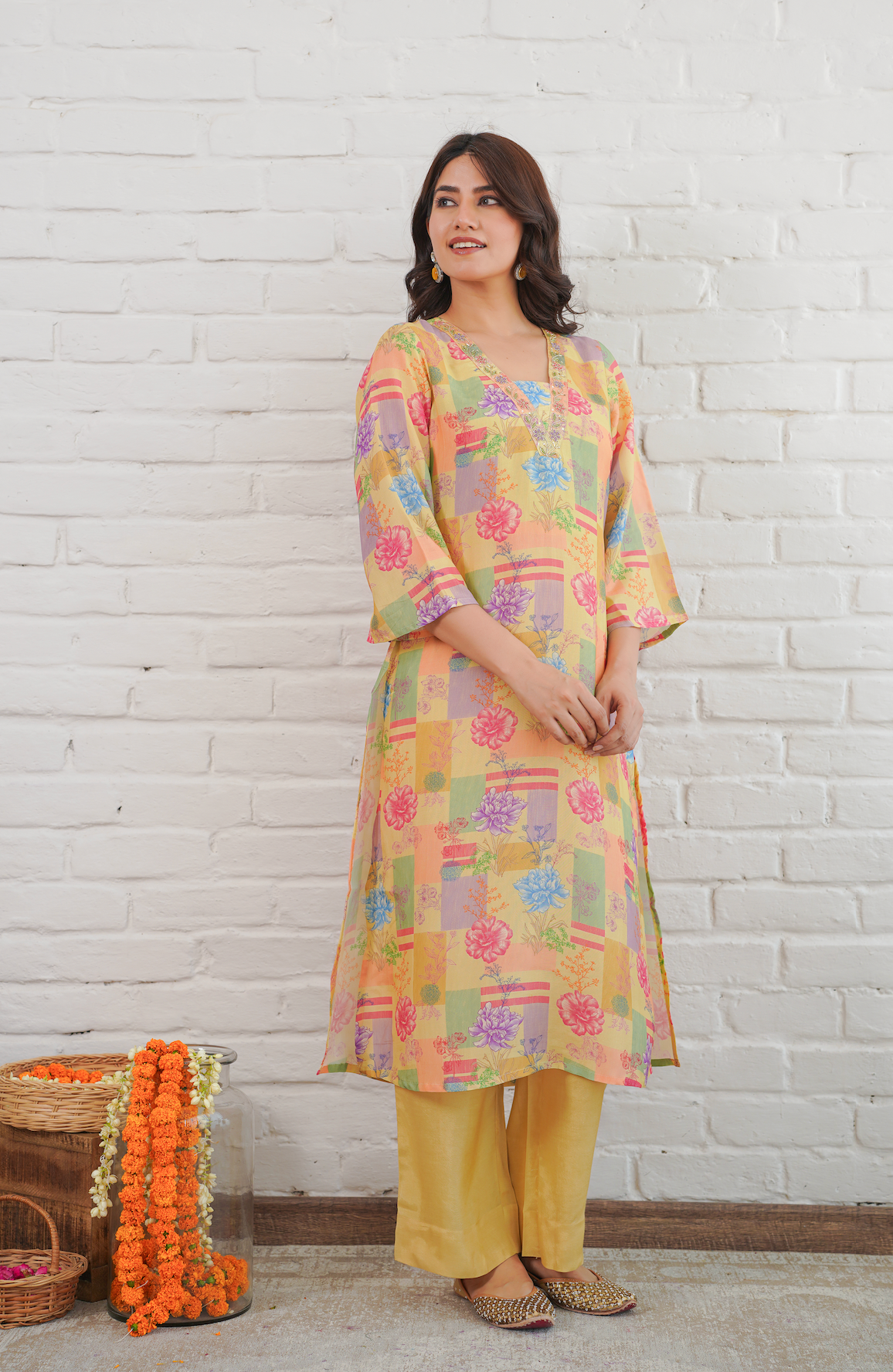 Macaroon Yellow Kurta Set