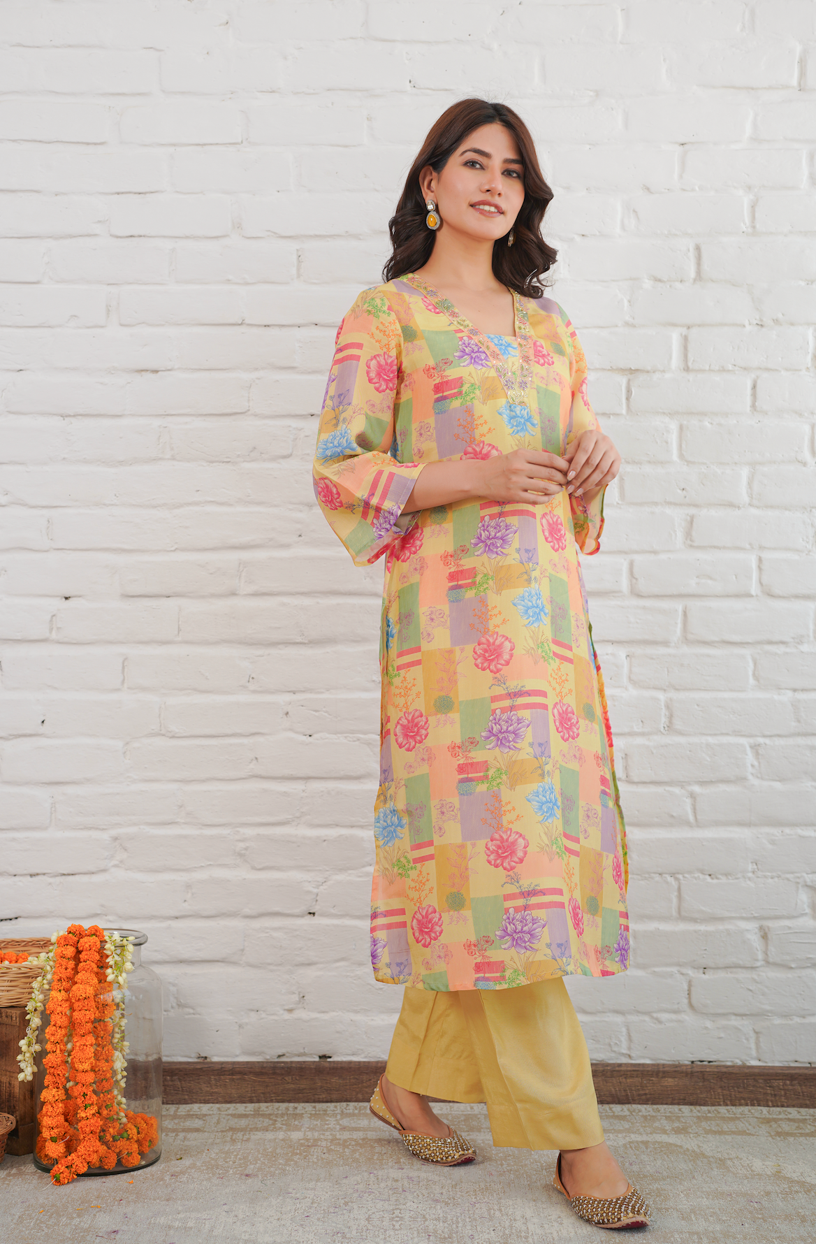 Macaroon Yellow Kurta Set