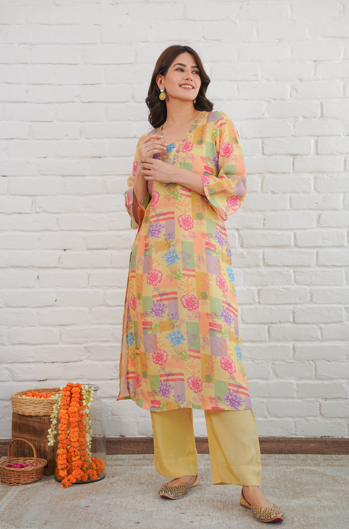 Macaroon Yellow Kurta Set