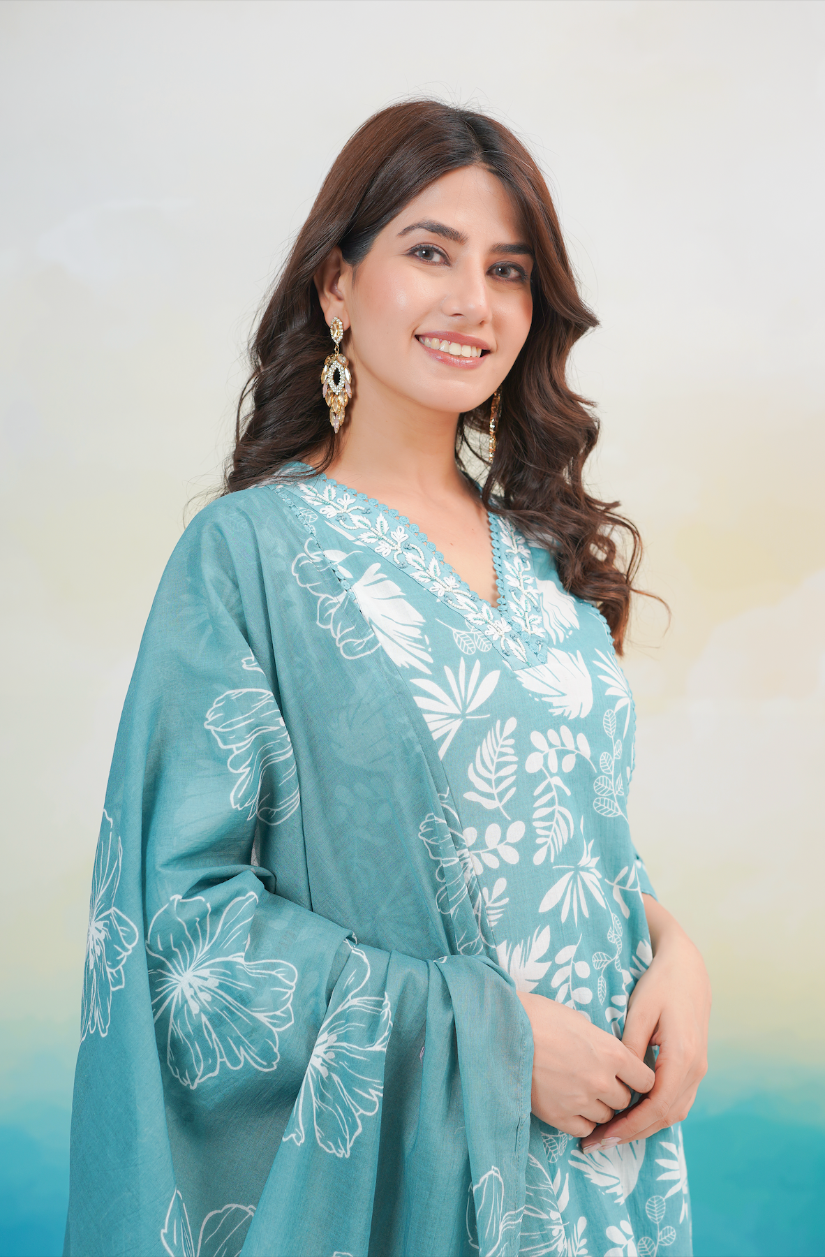 Teal Blue Suit Set