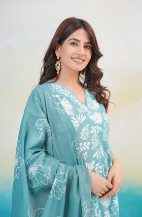 Teal Blue Suit Set