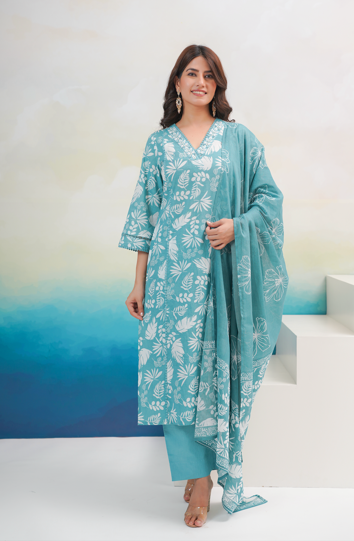 Teal Blue Suit Set