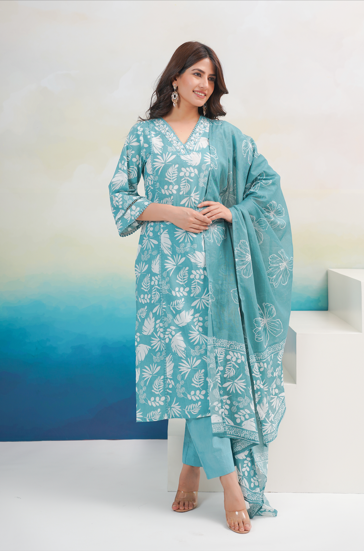 Teal Blue Suit Set