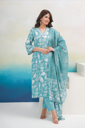 Teal Blue Suit Set