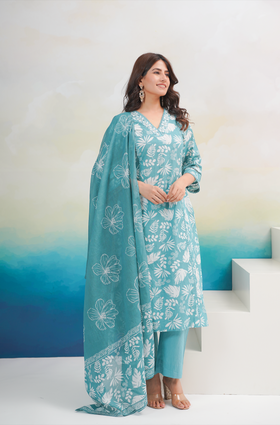 Teal Blue Suit Set