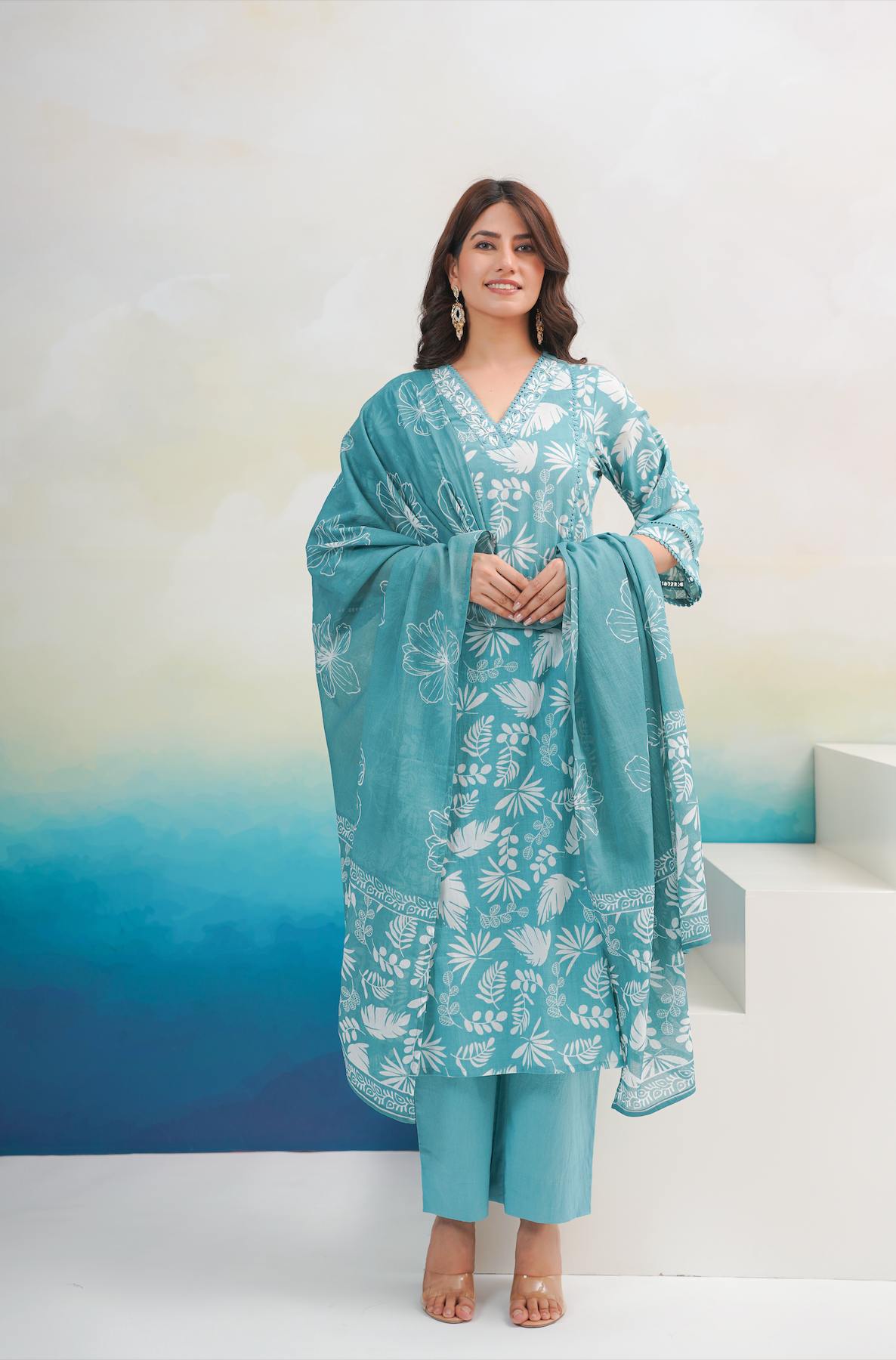 Teal Blue Suit Set