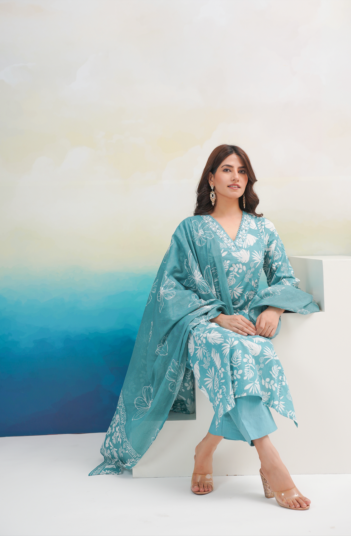 Teal Blue Suit Set
