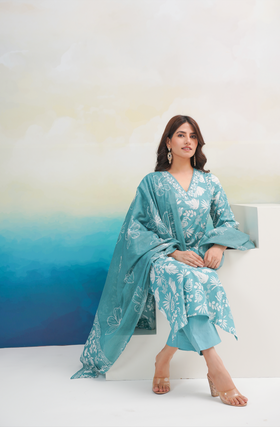 Teal Blue Suit Set