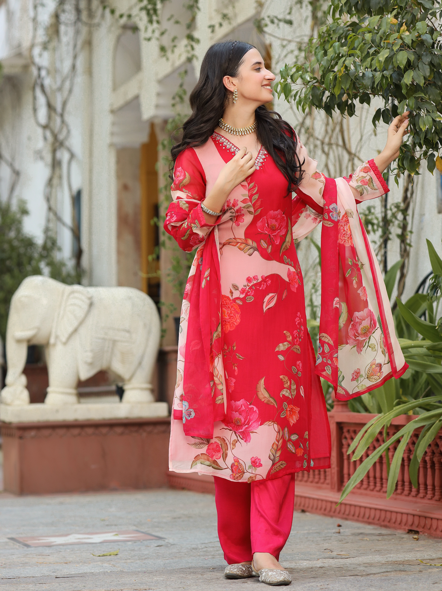 Candy red suit set