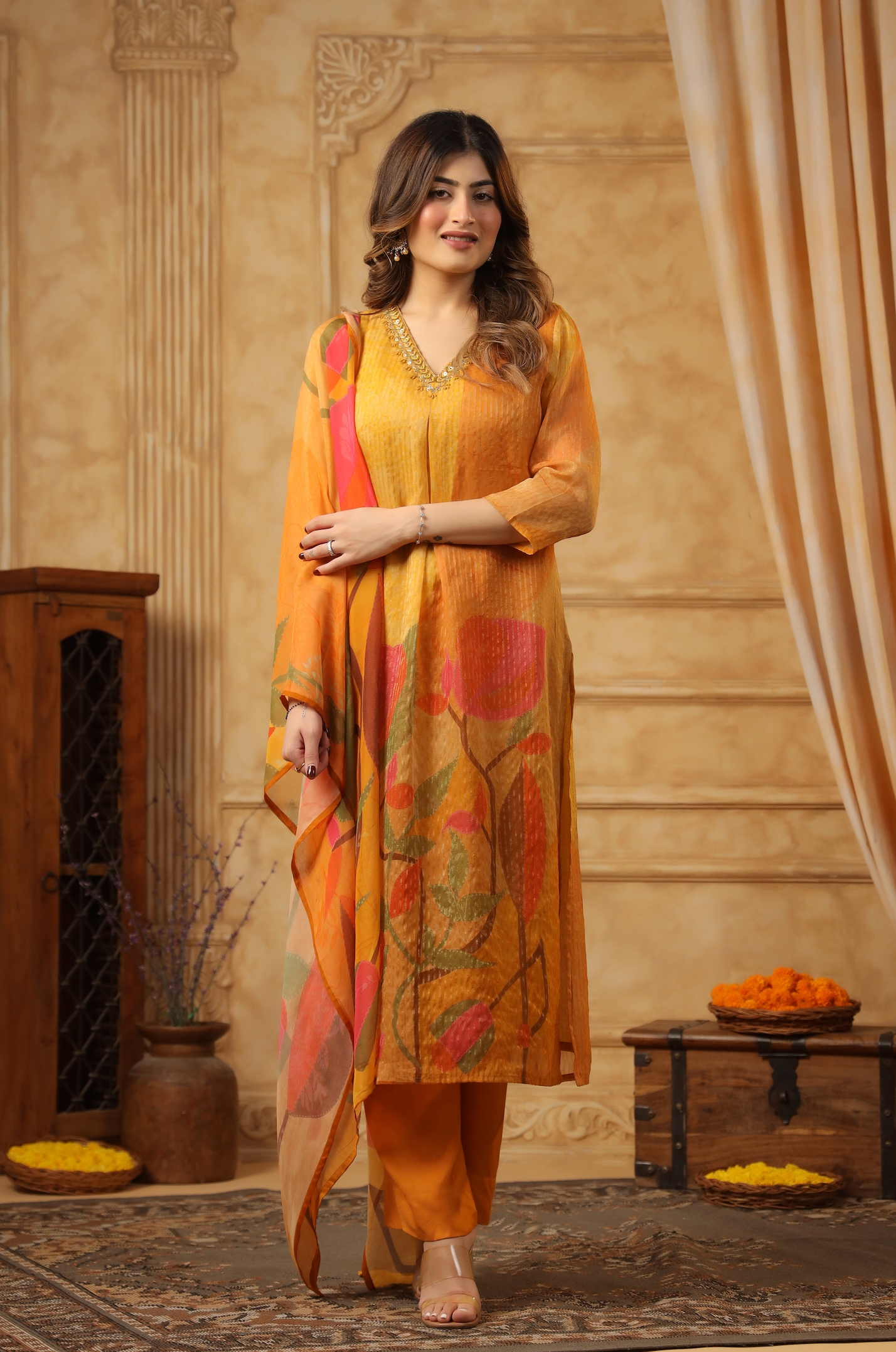 Shades of Saffron Suit Set