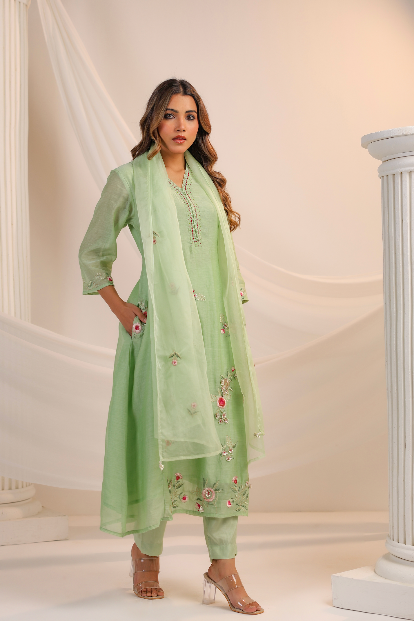 Minted Majesty A-Line Suit Set