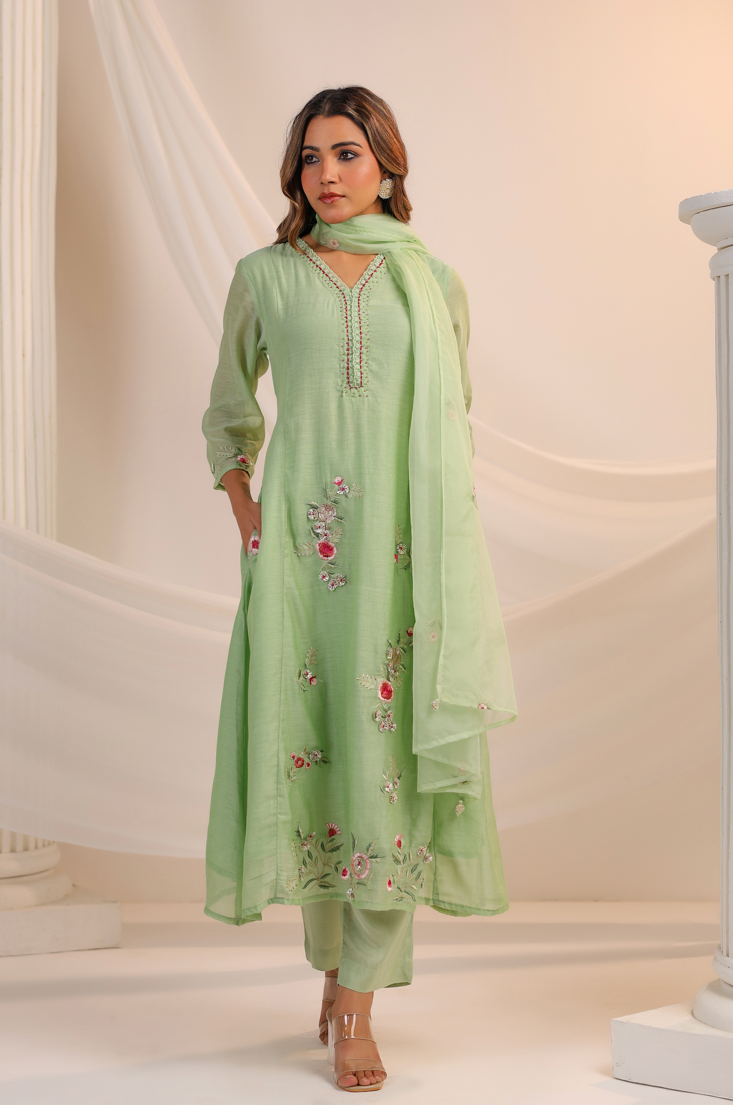 Minted Majesty A-Line Suit Set