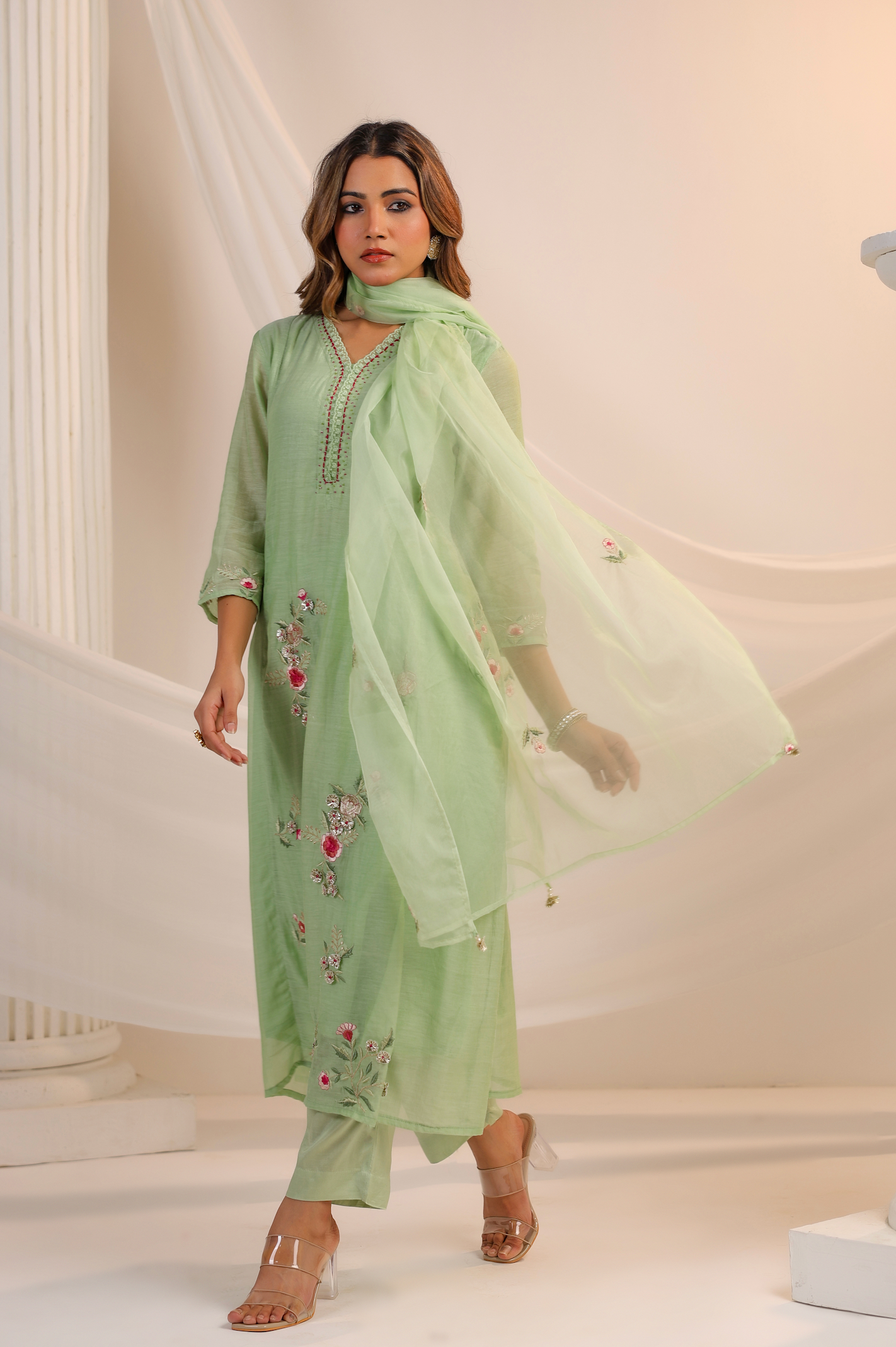 Minted Majesty A-Line Suit Set