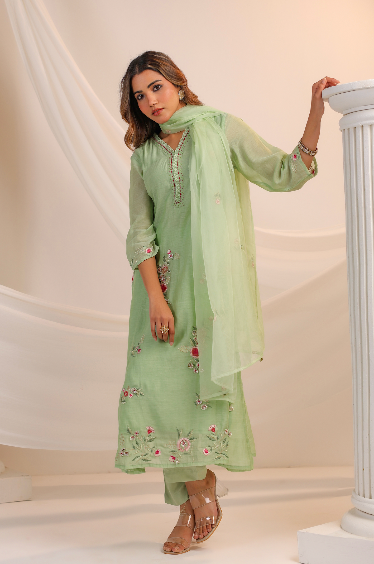Minted Majesty A-Line Suit Set