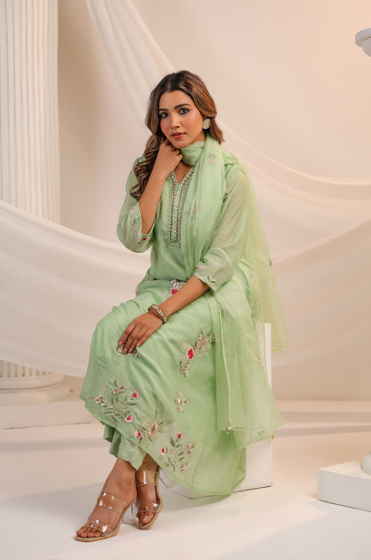 Minted Majesty A-Line Suit Set