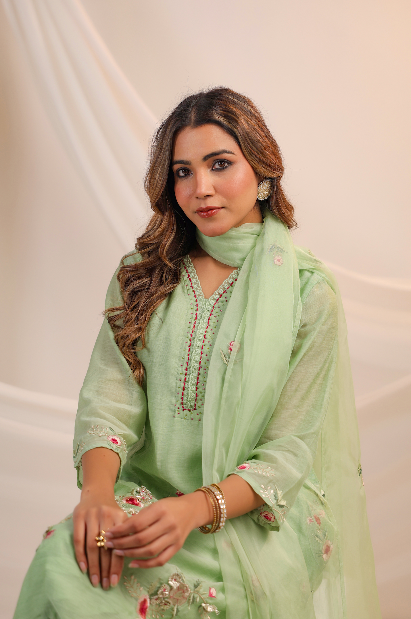 Minted Majesty A-Line Suit Set