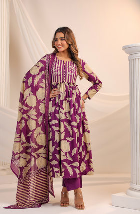 Plum Bliss Cotton Suit Set