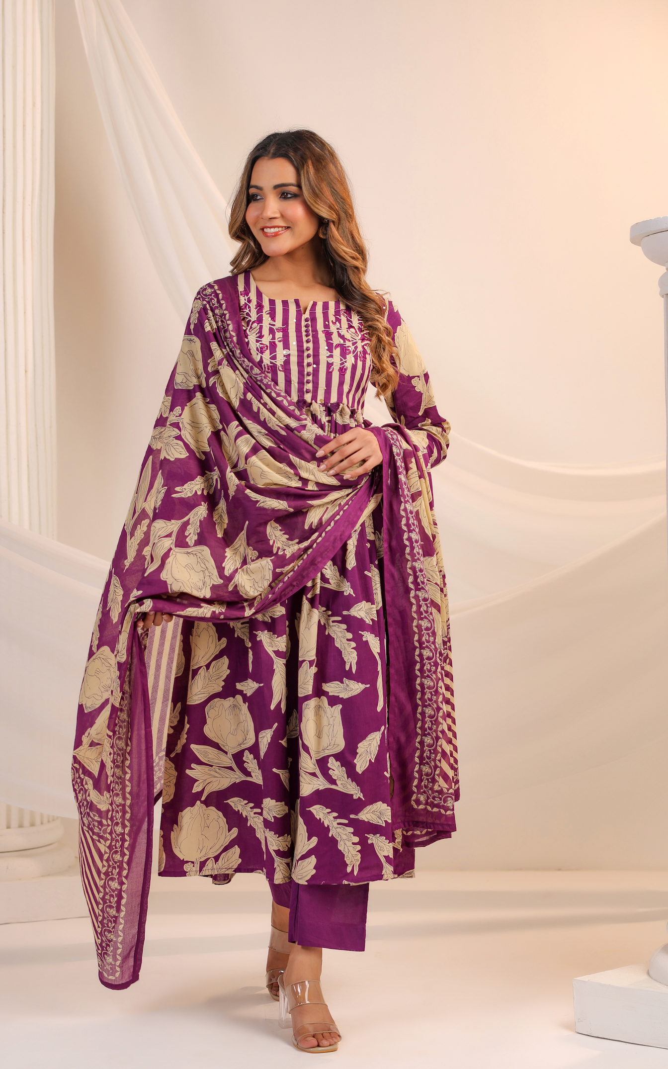 Plum Bliss Cotton Suit Set