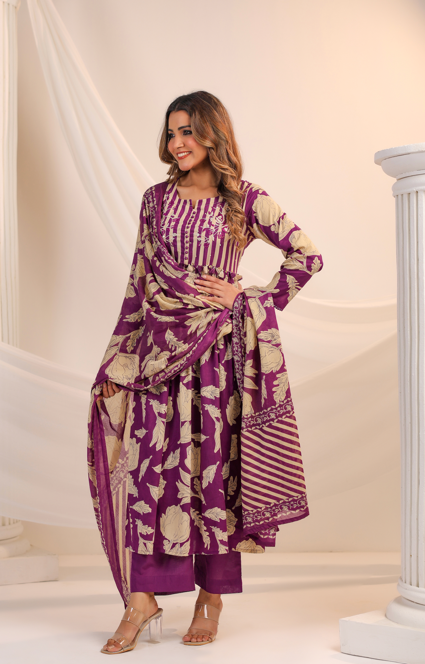 Plum Bliss Cotton Suit Set