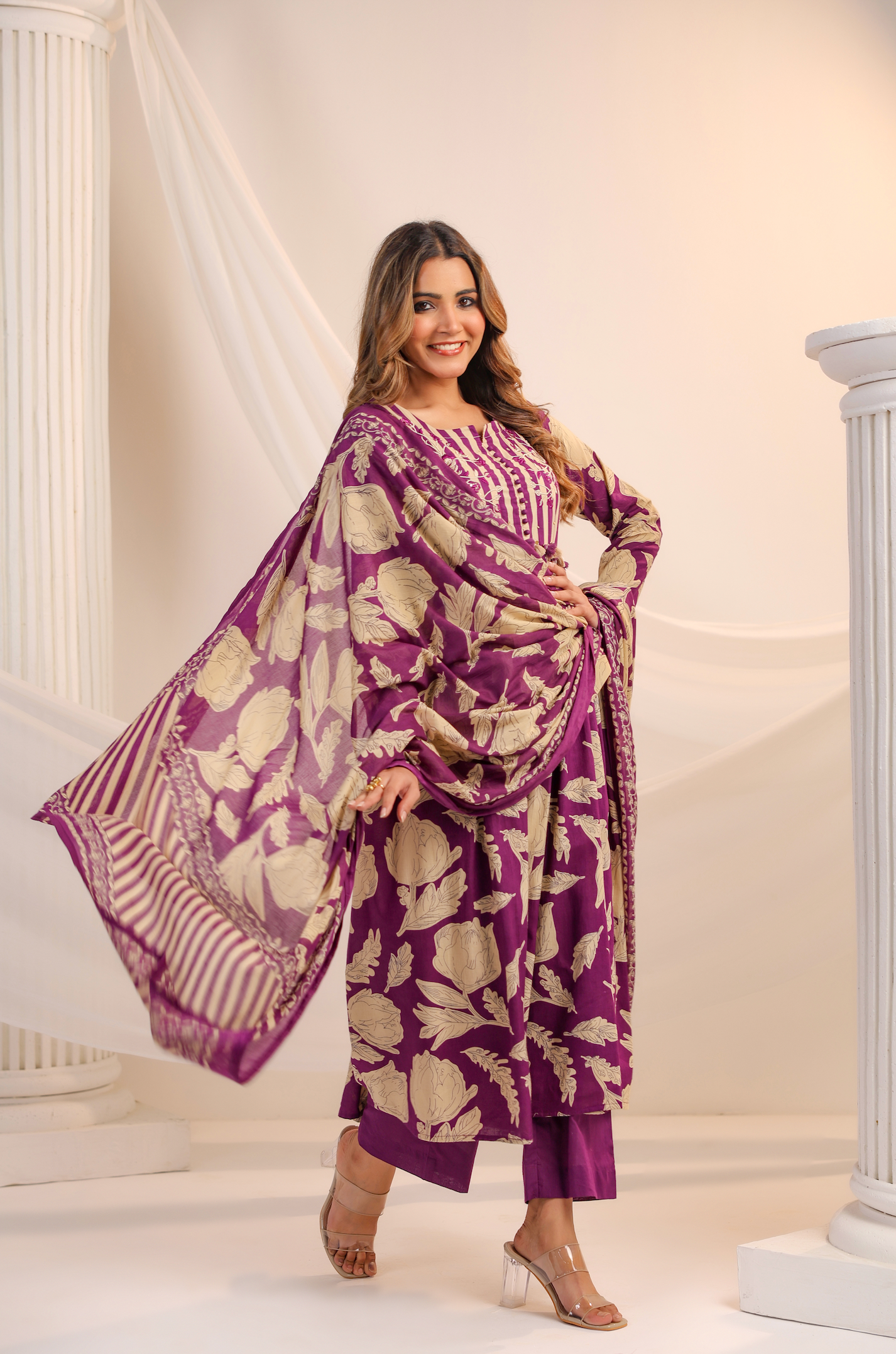 Plum Bliss Cotton Suit Set