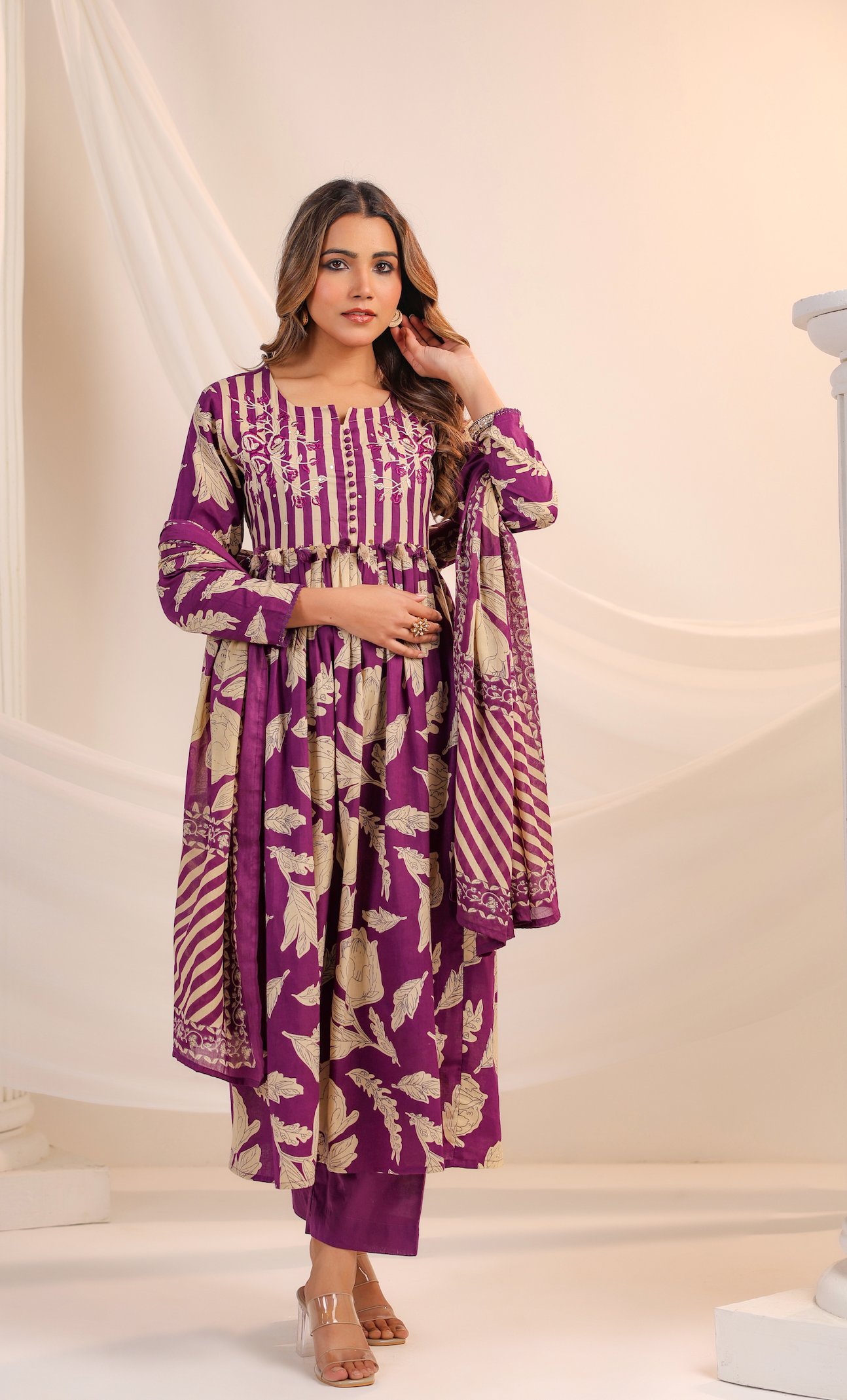 Plum Bliss Cotton Suit Set
