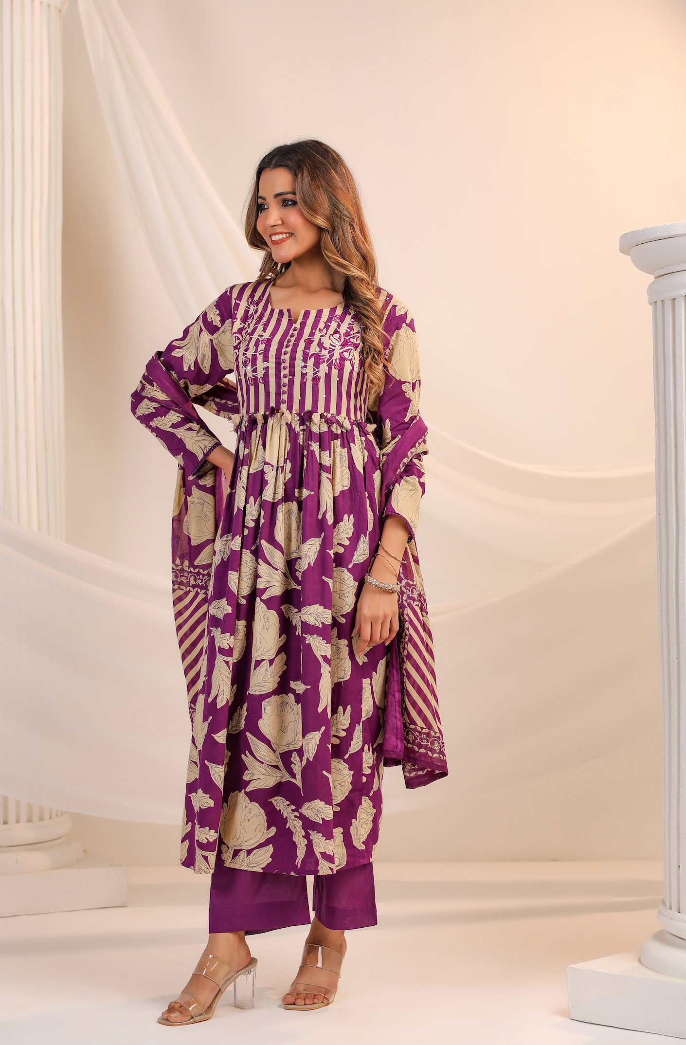 Plum Bliss Cotton Suit Set