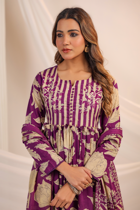 Plum Bliss Cotton Suit Set