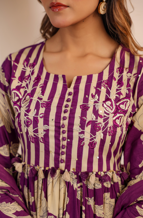 Plum Bliss Cotton Suit Set