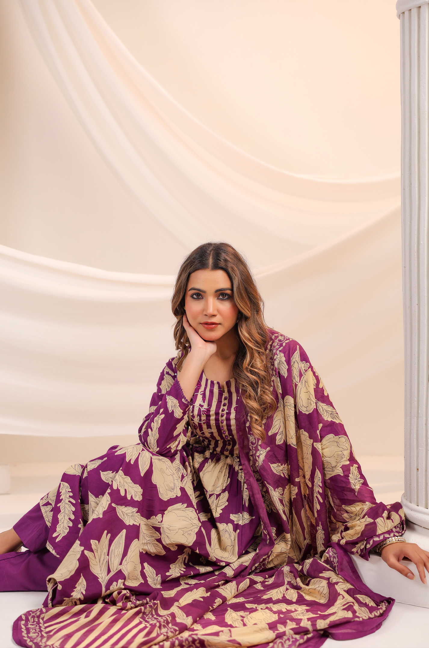 Plum Bliss Cotton Suit Set