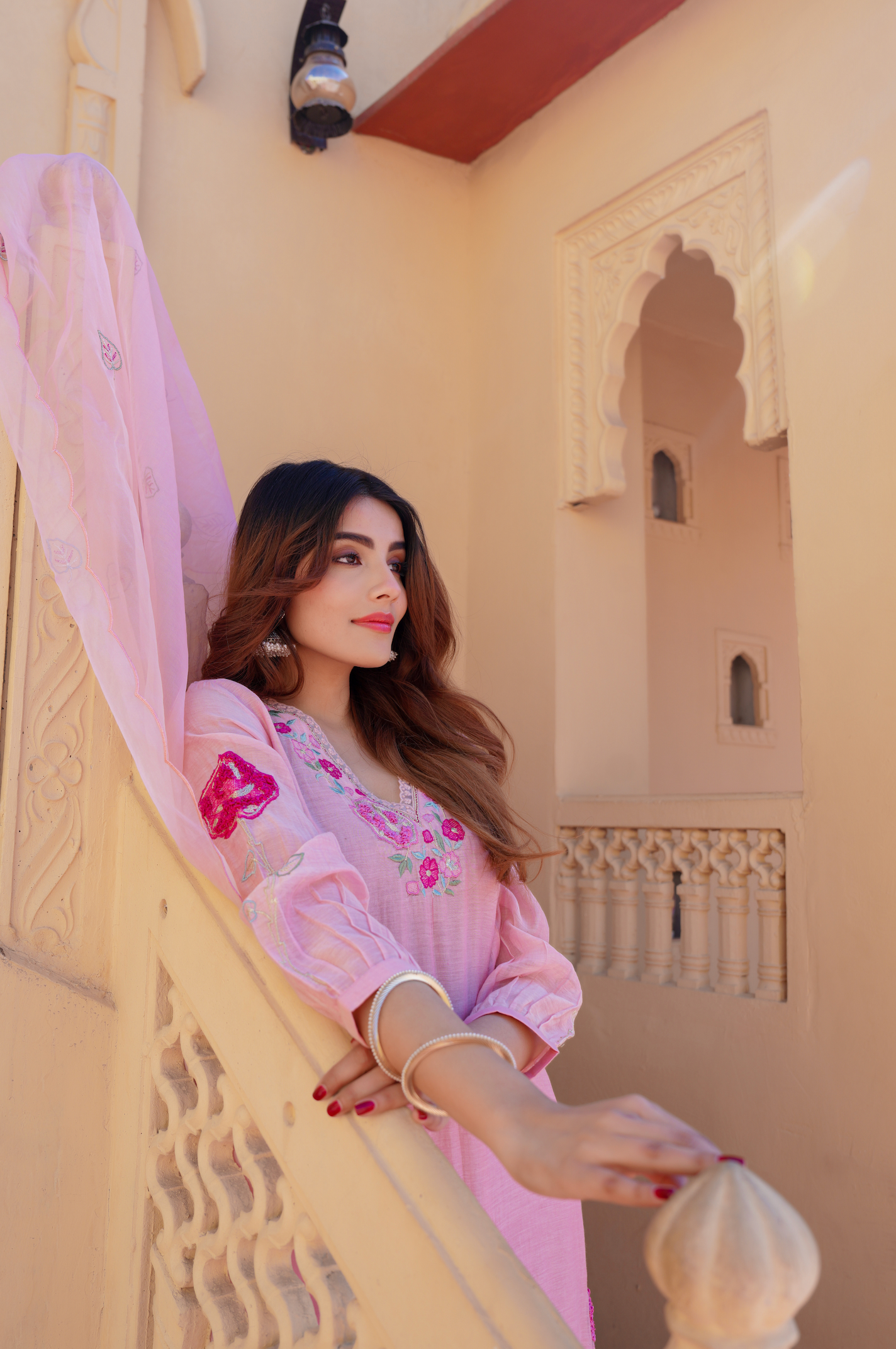 Petal Blush Chanderi Suit Set