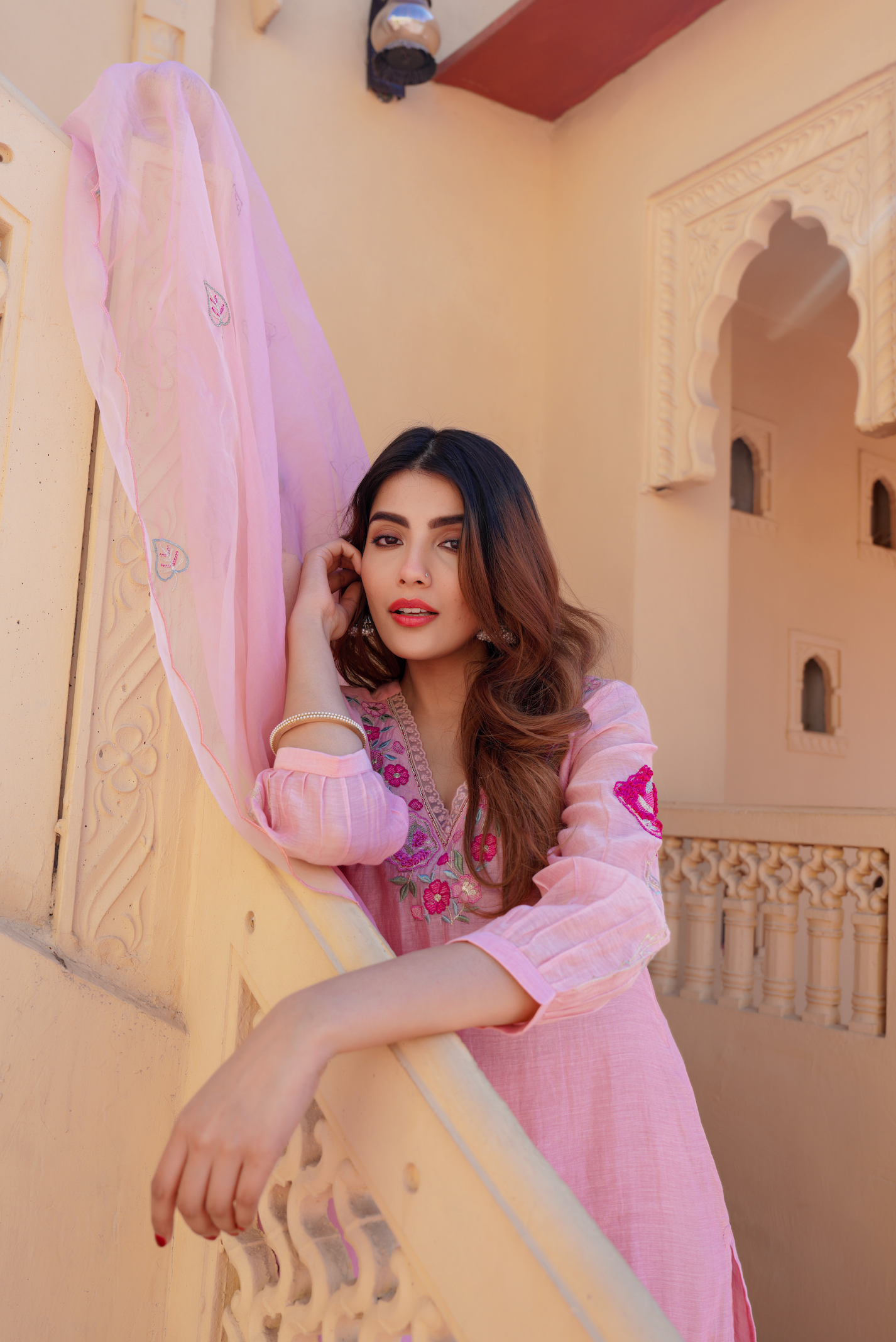 Petal Blush Chanderi Suit Set