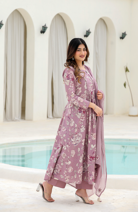 Lavender Bloom Cotton Suit Set