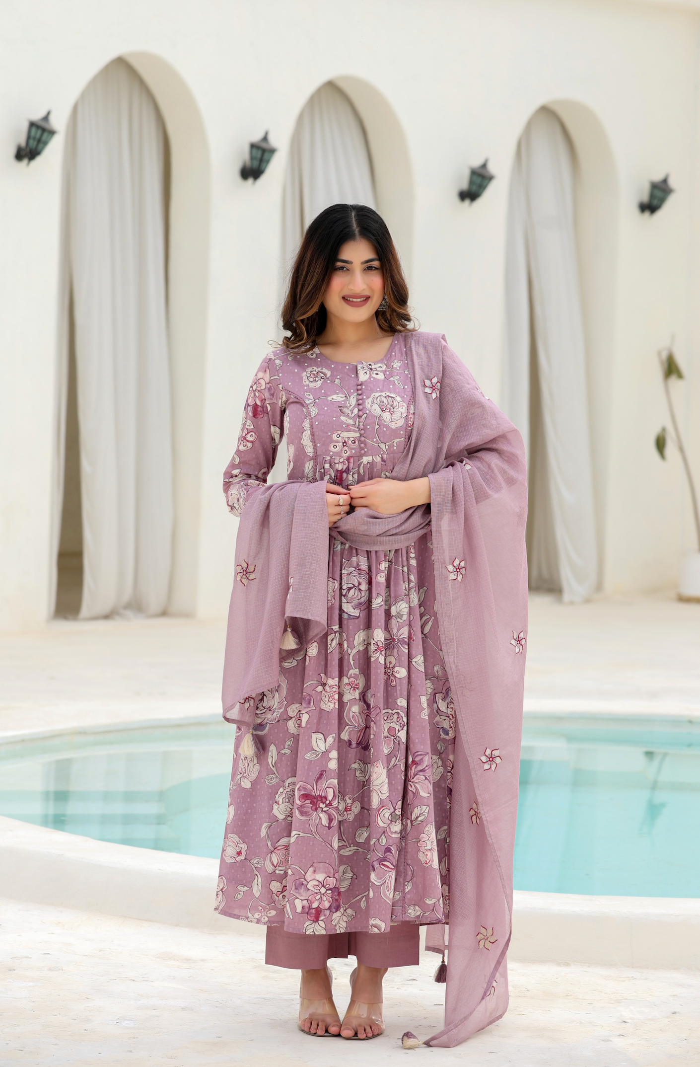Lavender Bloom Cotton Suit Set