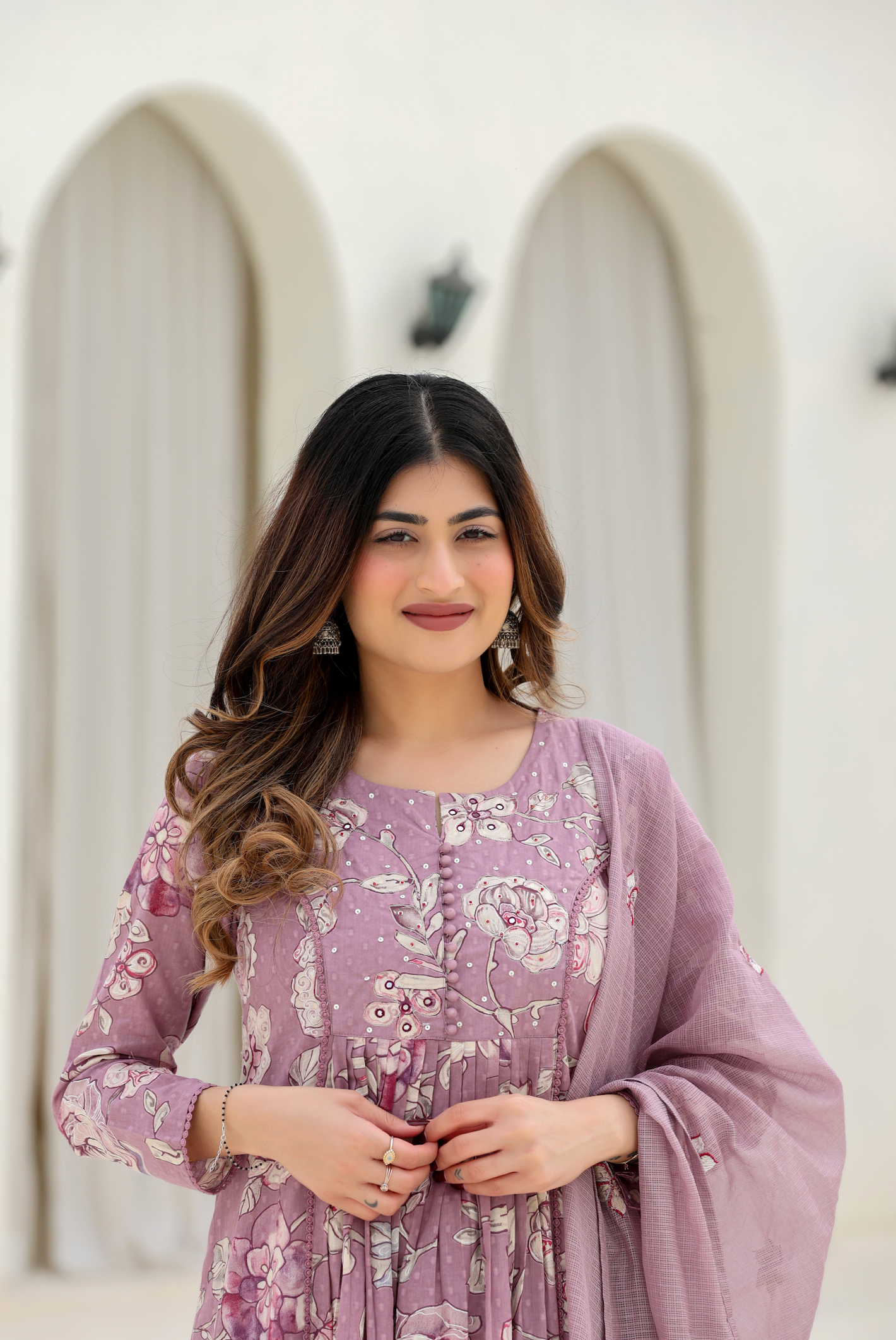 Lavender Bloom Cotton Suit Set