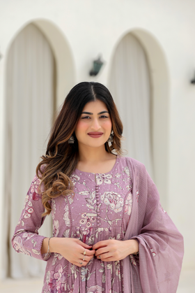 Lavender Bloom Cotton Suit Set