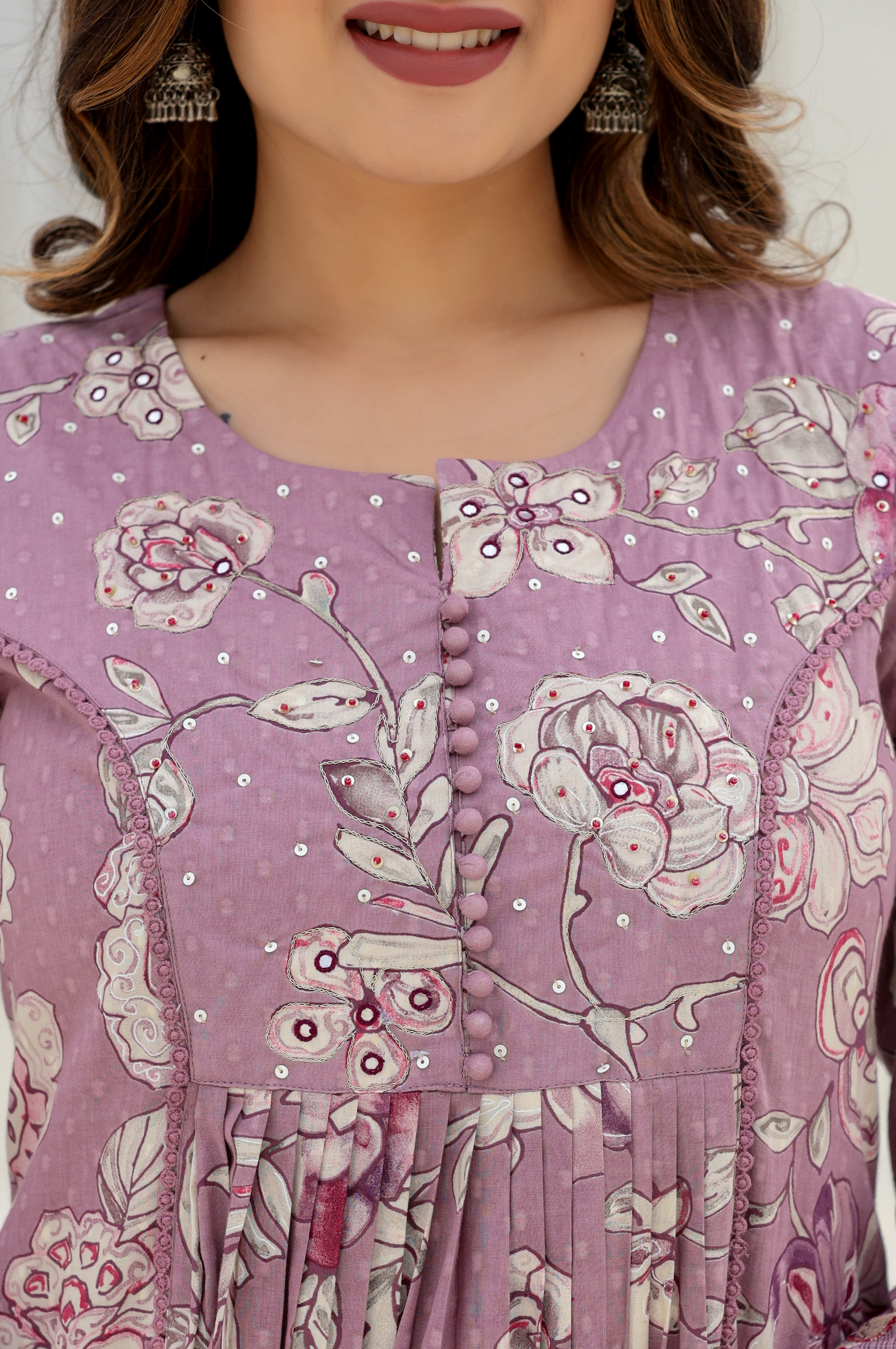 Lavender Bloom Cotton Suit Set