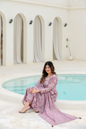 Lavender Bloom Cotton Suit Set