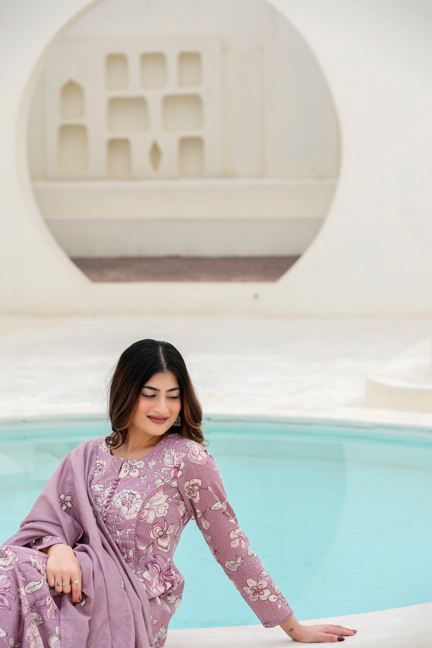 Lavender Bloom Cotton Suit Set