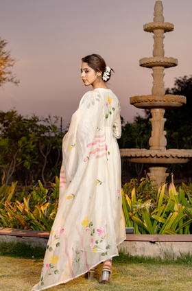 Ivory Bloom Chanderi Suit Set