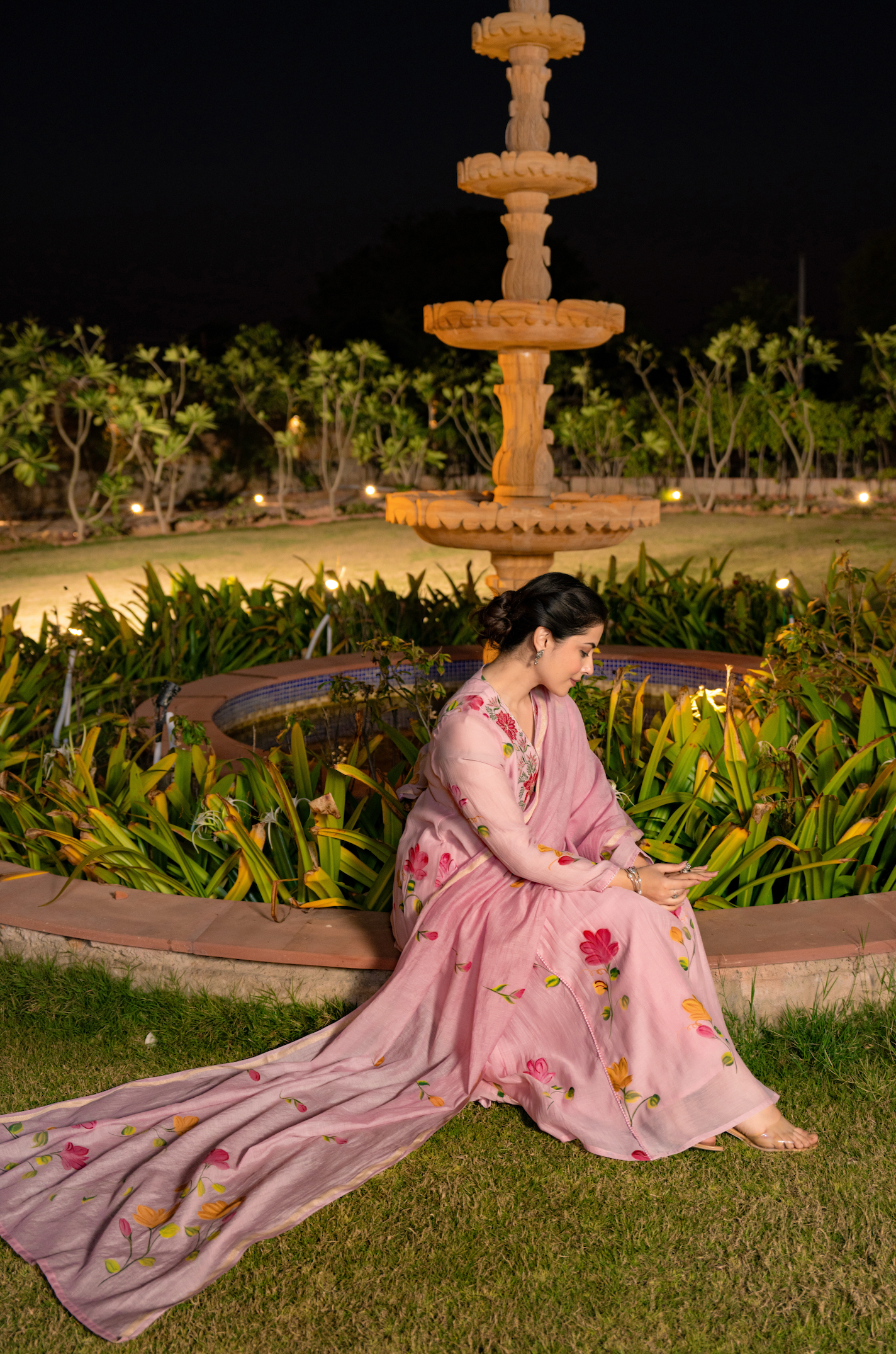 Rosy Bloom Chanderi Suit Set