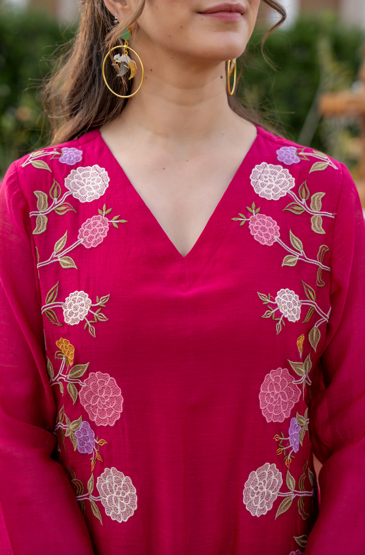 Crimson Blush Chanderi Suit Set