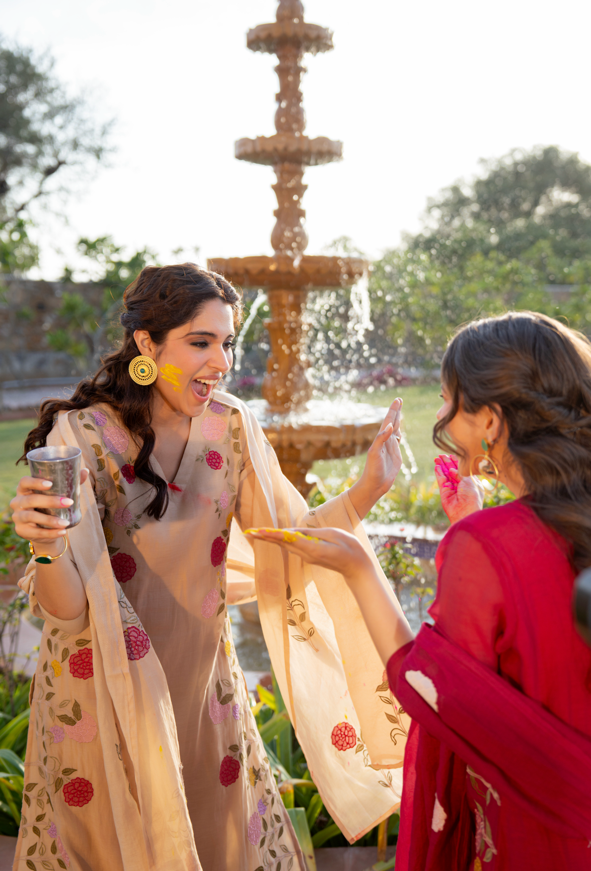 Ivory Blossom Chanderi Suit Set