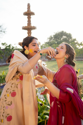 Crimson Blush Chanderi Suit Set