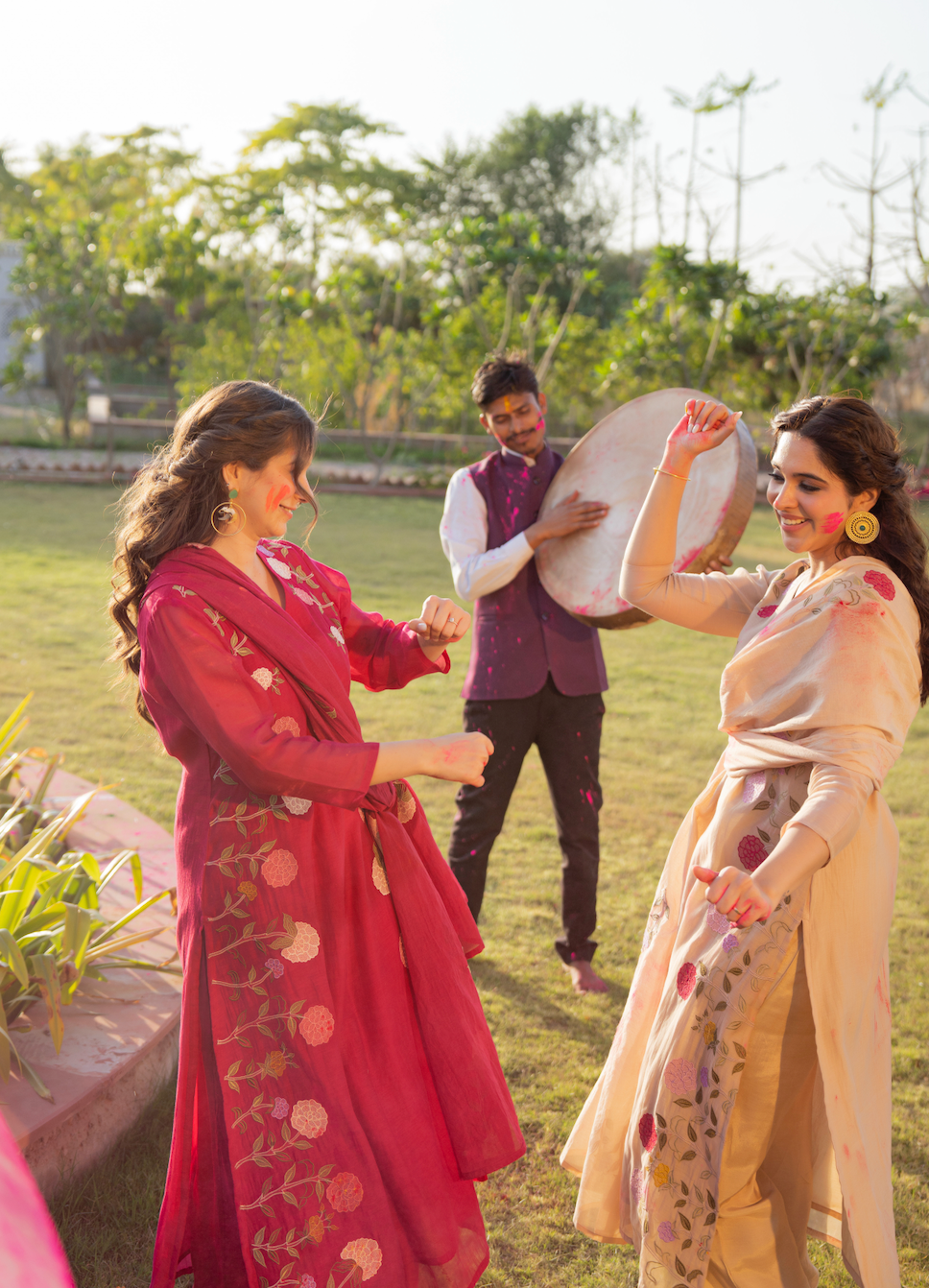 Crimson Blush Chanderi Suit Set