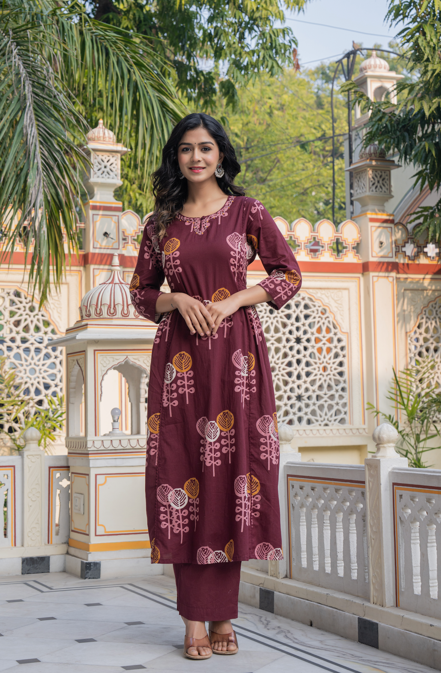 Bronze Elegance Cotton Suit Set