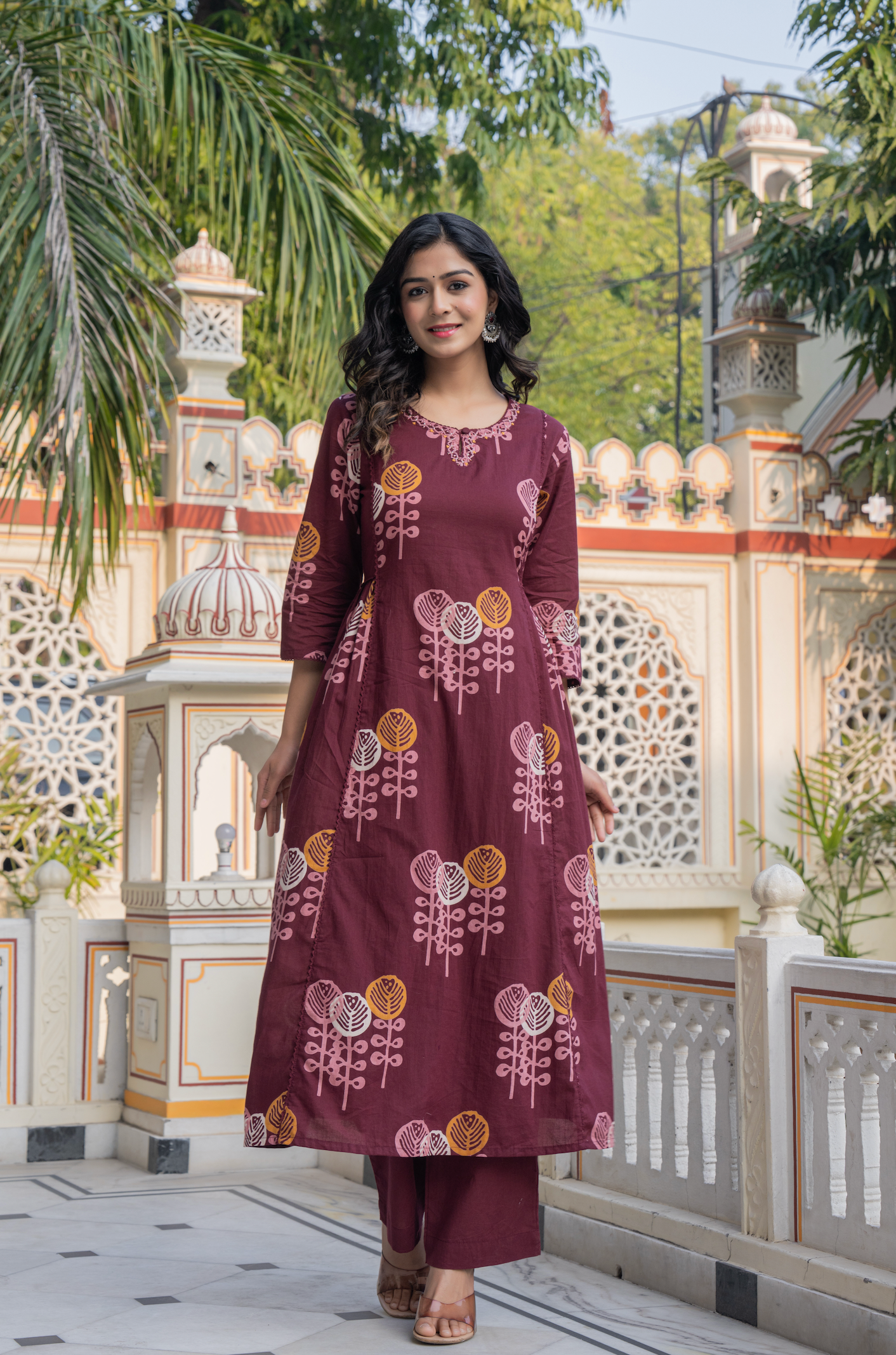 Bronze Elegance Cotton Suit Set
