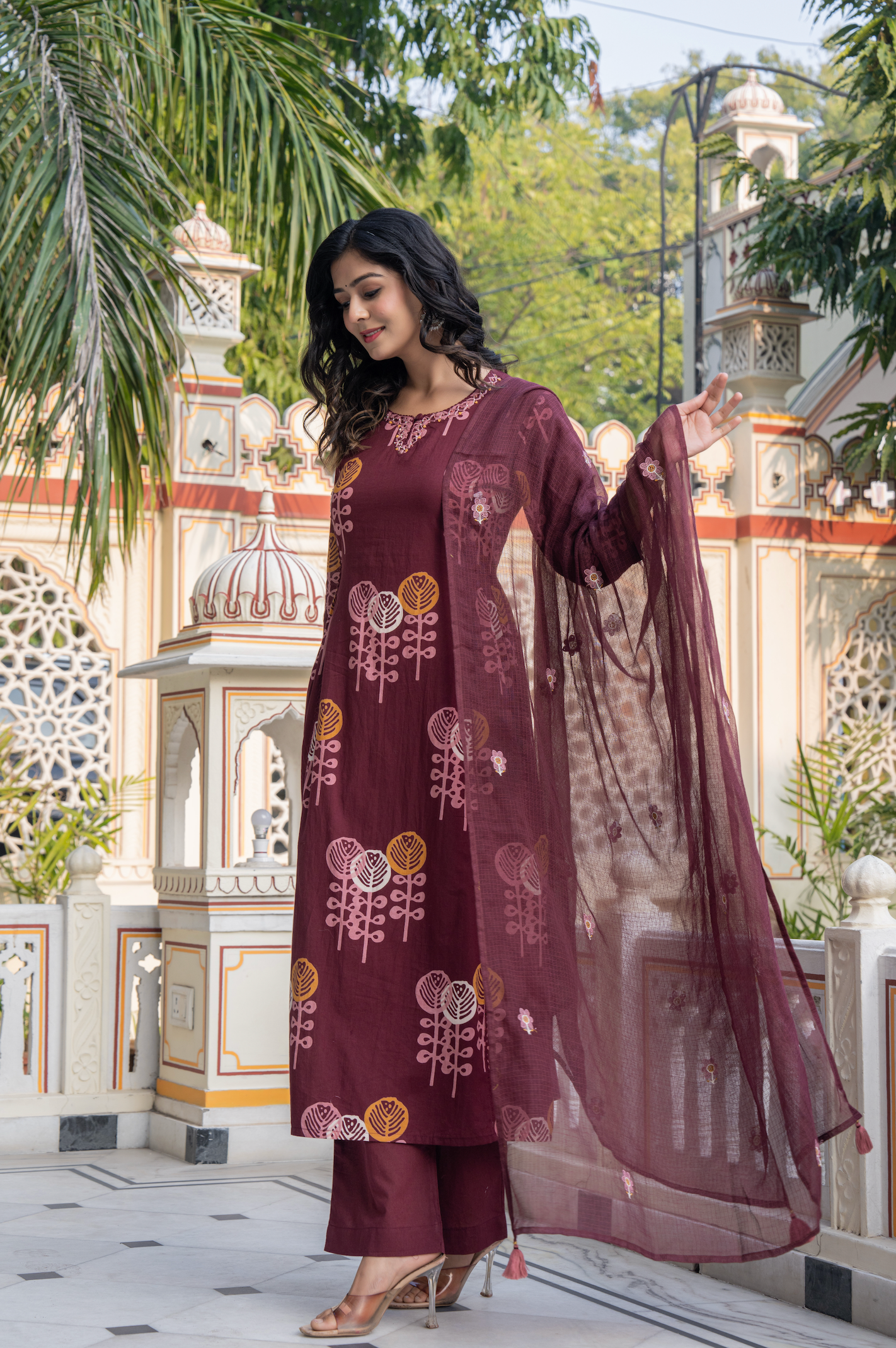 Bronze Elegance Cotton Suit Set